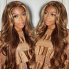 Alibonnie Glueless Pre Cut 4/27 Blonde Highlight 6x4 Transparent Lace Wigs Body Wave Human Hair Wigs Wear And Go
