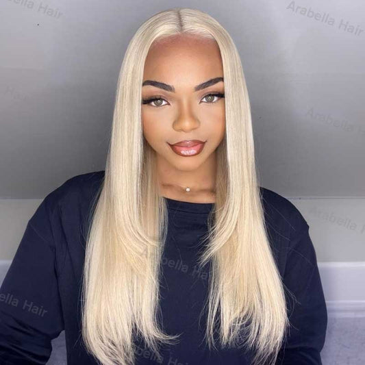 Alibonnie Layered Haircut 613 Blonde Lace Front Wigs 13x4 Transparent Lace Straight Wigs - Alibonnie
