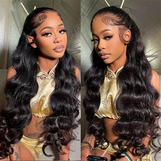 Alibonnie 13x4 Transparent Lace Body Wave Human Hair Wigs Quick Install Glueless Wig With Breathable Cap - Alibonnie