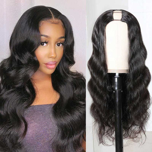 Alibonnie Body Wave U Part Human Hair Wigs Natural Color Glueless Natural Looking - Alibonnie