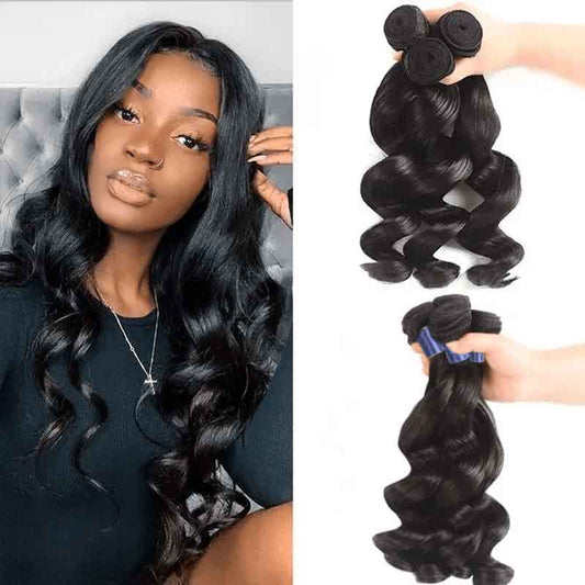 Alibonnie Loose Wave Natural Black Color 3 Bundles Deals - Alibonnie