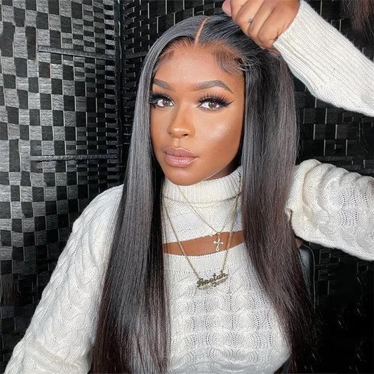 Alibonnie Pre-Cut Straight Lace Closure Wigs Glueless Wig Easy Wear And No Glue 180% Density - Alibonnie