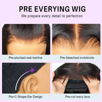Alibonnie Pre Cut Yaki Straight 10x6 Parting Max Wear and Go Glueless Wig 180% Density - Alibonnie