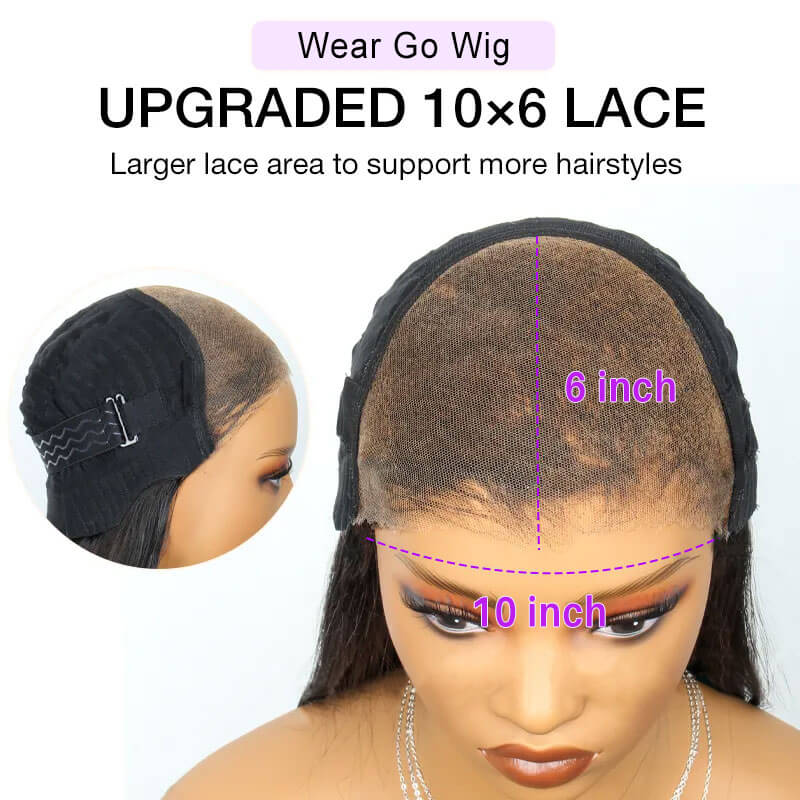 Alibonnie Wear And Go 10x6 Parting Max Silky Straight Wig Pre Cut&Bleached Knot Transparent Lace Frontal Wigs - Alibonnie