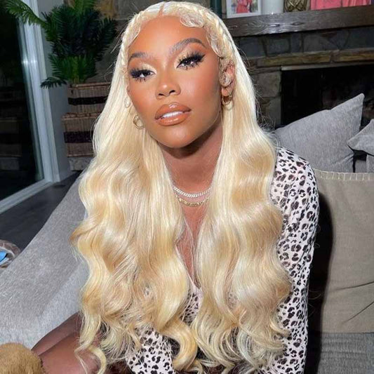 Blonde #613 Brazilian Body Wave Lace Front Human Hair Wigs Pre Plucked Ready To Wear - Alibonnie
