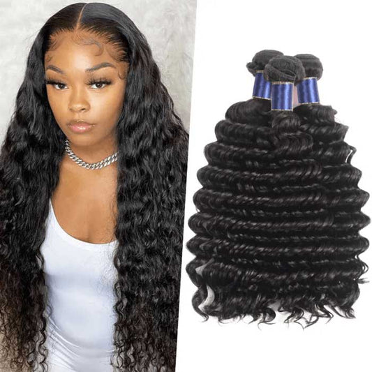 Deep Wave Human Hair 3 Bundles Alibonnie Virgin Hair - Alibonnie