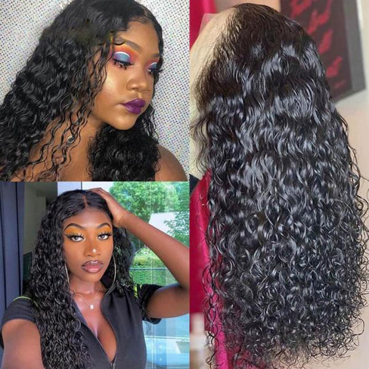 Long Wig Human Hair Lace Front Wigs Water Wave Wigs 13x4 4x4 13x6 - Alibonnie