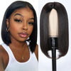 Thin V Part Wig Straight Bob Human Hair Wigs Without Leave Out - Alibonnie