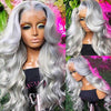 22 Inch Grey Color Body Wave13x4 Lace Front Wigs 180% Density - Alibonnie