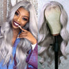 22 Inch Grey Color Body Wave13x4 Lace Front Wigs 180% Density - Alibonnie