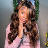 Alibonnie Blonde Highlights Body Wave Wig Put On And Go Pre Plucked 5x5 Transparent Lace Wig