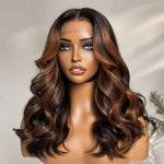 Alibonnie Blonde Highlights Body Wave Wig Put On And Go Pre Plucked 5x5 Transparent Lace Wig