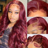 Alibonnie 99J Burgundy 360 Transparent Lace Body Wave Wigs Pre Plucked Online
