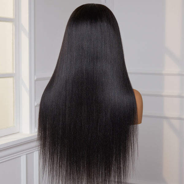 Alibonnie Wear And Go Yaki Straight Transparent Lace Wig Affordable Glueless 5x5 Lace Closure Wig For Women (Pre Cut/Normal Lace)