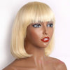 Alibonnie 613 Blonde Bob Wig With Bangs Short Straight Bob Wigs - Alibonnie