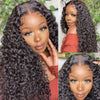 Alibonnie Best Jerry Curly Human Hair Wigs 100% Natural Hair Pre-Plucked 13x6 HD Lace Front Wigs For Women 180% Density - Alibonnie