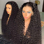 Alibonnie Best Jerry Curly Human Hair Wigs 100% Natural Hair Pre-Plucked 13x6 HD Lace Front Wigs For Women 180% Density - Alibonnie