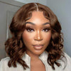 Alibonnie Brown Color Short Body Wave Bob Wigs 100% Virgin Human Hair - Alibonnie