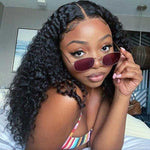 Alibonnie Deep Wave Wear And Go Glueless Wig Transparent 5x5 Pre Cut Lace Closure Wigs For Women