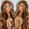 Alibonnie Glueless Pre Cut 4/27 Blonde Highlight 6x4 Transparent Lace Wigs Body Wave Human Hair Wigs Wear And Go
