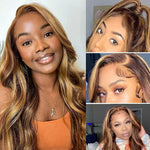 Alibonnie Glueless Pre Cut 4/27 Blonde Highlight 4x6 Transparent Lace Wigs Body Wave Human Hair Wigs Wear And Go - Alibonnie