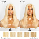 Alibonnie Layered Haircut 613 Blonde Lace Front Wigs 13x4 Transparent Lace Straight Wigs - Alibonnie