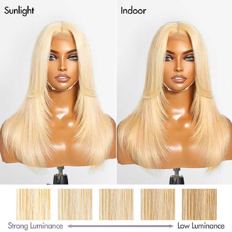 Alibonnie Layered Haircut 613 Blonde Lace Front Wigs 13x4 Transparent Lace Straight Wigs - Alibonnie