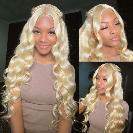 Alibonnie Pre Cut 613 Blonde 5x5 Transparent Lace Frontal Wigs 100% Human Hair Wigs - Alibonnie