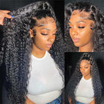 Alibonnie Transparent Lace 15A Grade Double Drawn Lace Front Wigs Jerry Curly Human Hair 13x4 Wigs