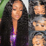 Alibonnie Transparent Lace 15A Grade Double Drawn Lace Front Wigs Jerry Curly Human Hair 13x4 Wigs