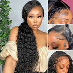 Alibonnie Transparent Lace 15A Grade Double Drawn Lace Front Wigs Jerry Curly Human Hair 13x4 Wigs