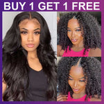 BOGO Free: Buy 20 Inch 13x4 Lace Front Body Wave Wig Get Free 18 Inch V Part Kinky Curly Wig - Alibonnie