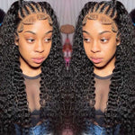 Deep Wave 13x6 Transparent Lace Front Wigs Deep Part Pre Plucked Human Hair Lace Wig - Alibonnie