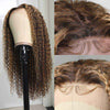 Alibonnie Honey Blond Highlight Piano Color 13*4 Lace Front Wigs Jerry Curly Wigs With Baby Hair