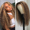 Alibonnie Honey Blond Highlight Piano Color 13*4 Lace Front Wigs Jerry Curly Wigs With Baby Hair