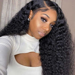 Jerry Curly 5x5 Transparent Lace Closure Wigs Human Hair Natural Color