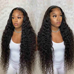 Long Wig Human Hair Lace Front Wigs Water Wave Wigs 13x4 4x4 13x6 - Alibonnie