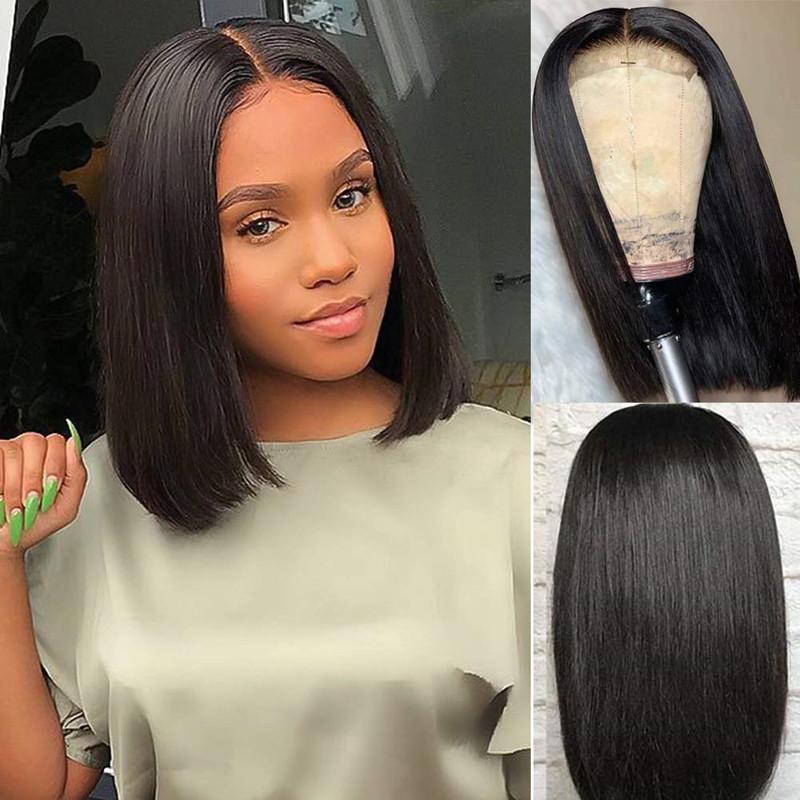 12 Inch Straight Short Bob Wigs Pre-Plucked 13x4 Lace Front Wig 180% Density - Alibonnie