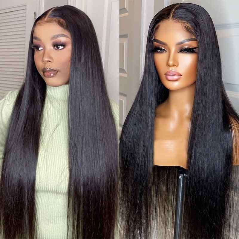 13x4 Lace Front Wigs Brazilian Straight Human Hair Wigs Pre Plucked With Baby Hair - Alibonnie