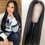 13x4 Lace Front Wigs Brazilian Straight Human Hair Wigs Pre Plucked With Baby Hair - Alibonnie