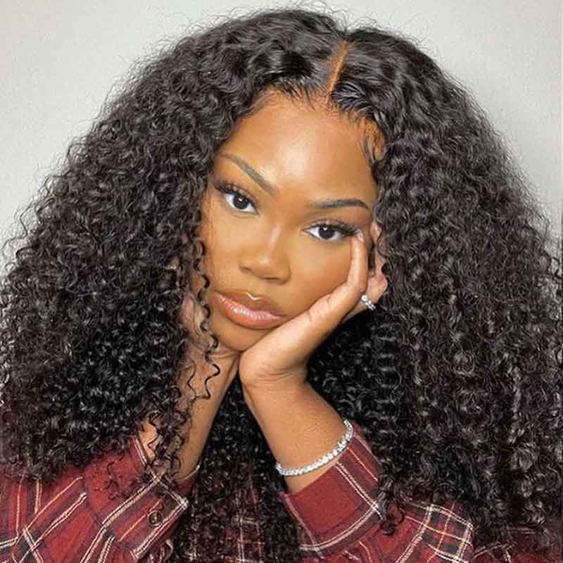 13x6 Frontal Lace Wigs Transparent Lace Jerry Curly Wigs Blend Well With Natural Hair - Alibonnie