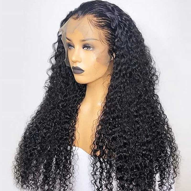 13x6 Frontal Lace Wigs Transparent Lace Jerry Curly Wigs Blend Well With Natural Hair - Alibonnie