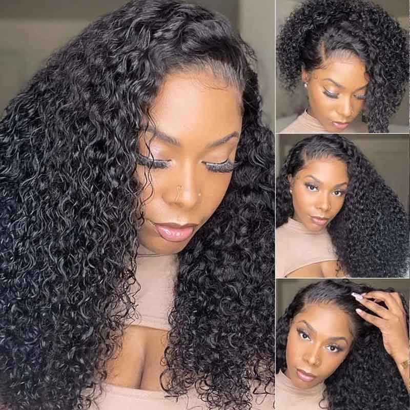 13x6 Frontal Lace Wigs Transparent Lace Jerry Curly Wigs Blend Well With Natural Hair - Alibonnie