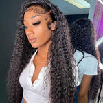 13x6 Frontal Lace Wigs Transparent Lace Jerry Curly Wigs Blend Well With Natural Hair - Alibonnie