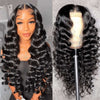 13X6 Loose Deep Wave Transparent Lace Front Wig Soft Virgin Human Hair Wigs 200% Density - Alibonnie