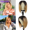 1B/27 Short Bob Lace Front Human Hair Wigs 13x4 Lace Front Wig for Women - Alibonnie