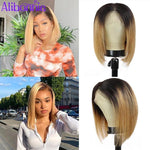 1B/27 Short Bob Lace Front Human Hair Wigs 13x4 Lace Front Wig for Women - Alibonnie