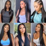 20 Inch 5x5 HD Lace Closure Long Straight Human Hair Wig 180% Density - Alibonnie