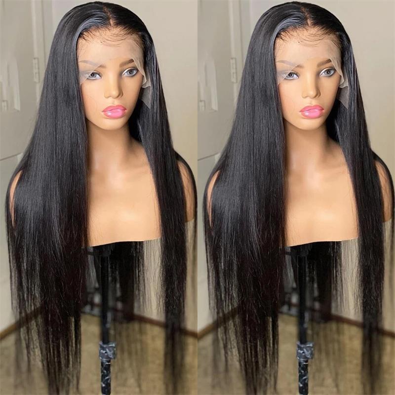 20 Inch 5x5 HD Lace Closure Long Straight Human Hair Wig 180% Density - Alibonnie