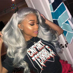 22 Inch Grey Color Body Wave13x4 Lace Front Wigs 180% Density - Alibonnie